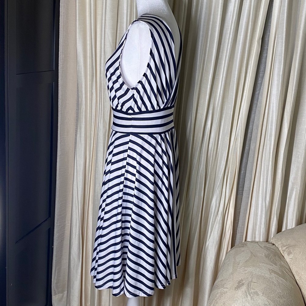 Lascana | Striped V-Neck Dress - Picture 2 of 14